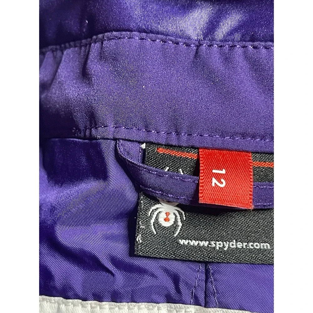 Spyder Kids Snow Pants Size 12 Purple Winter Outdoors Grow-a-Longs‎ Ski Bin12